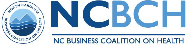 NCBCH text with seal | North Carolina Business Coalition on Health | North Carolina Business Coalition on Health NCBCH logo: circular seal with mountains and waves on the left and bold 'NC BCH' text on the right with 'NC Business Coalition on Health' subtitle