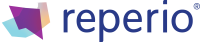 Reperio logo featuring multicolored geometric shapes on the left and the word 'reperio' in blue.